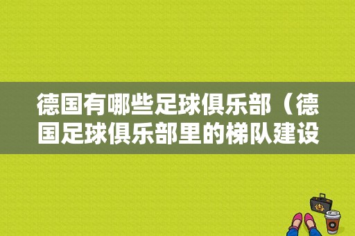 德国有哪些足球俱乐部（德国足球俱乐部里的梯队建设是什么样的?也就是说都有哪儿个年龄段的队伍）