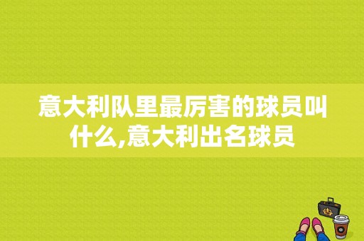 意大利队里最厉害的球员叫什么,意大利出名球员
