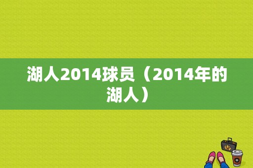 湖人2014球员（2014年的湖人）