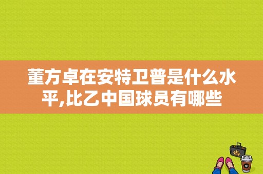 董方卓在安特卫普是什么水平,比乙中国球员有哪些