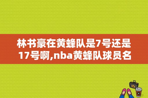 林书豪在黄蜂队是7号还是17号啊,nba黄蜂队球员名单